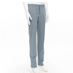 PRADA 2017 teal blue polyester blend one back pocket trousers pants 
S 52